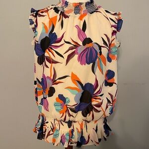 J.Crew Tropical Floral Sleeveless Top Size 12 Tall